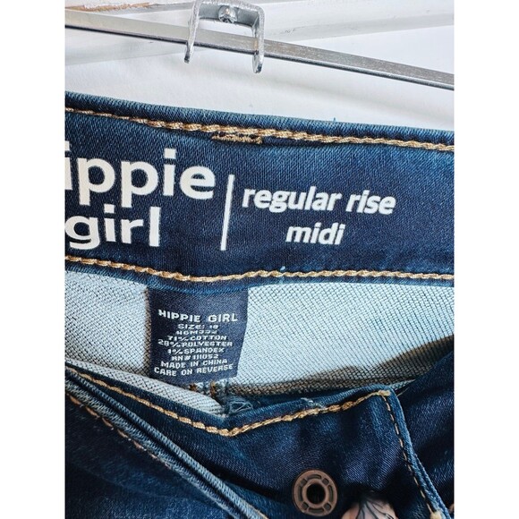 Hippie Girl NWT Girls Regular Rise Midi Length Denim Shorts Dark Wash size 18 - Picture 5 of 5